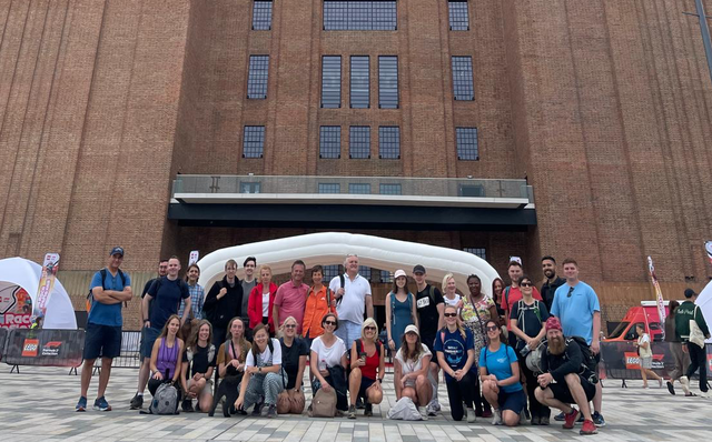 Group of walkers by Battersea Power Station