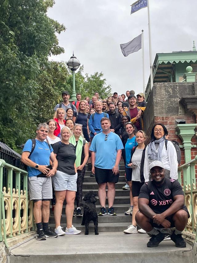 Group of walkers by Richmond Lock